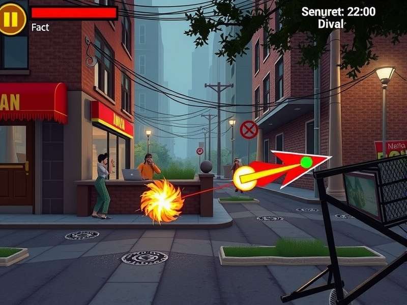 Concrete Carnage gameplay screenshot showing urban combat